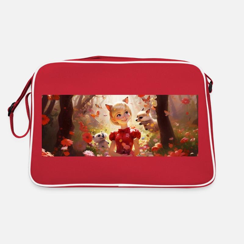 La fillette aux oreilles de biche - Sac Retro - rouge/blanc