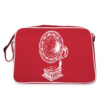 musique gramophone - Sac Retro - rouge/blanc - Dos