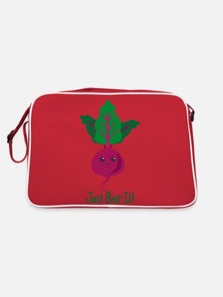Just beet it gift plants Vegan saying - Retro Bag - red/white - Back