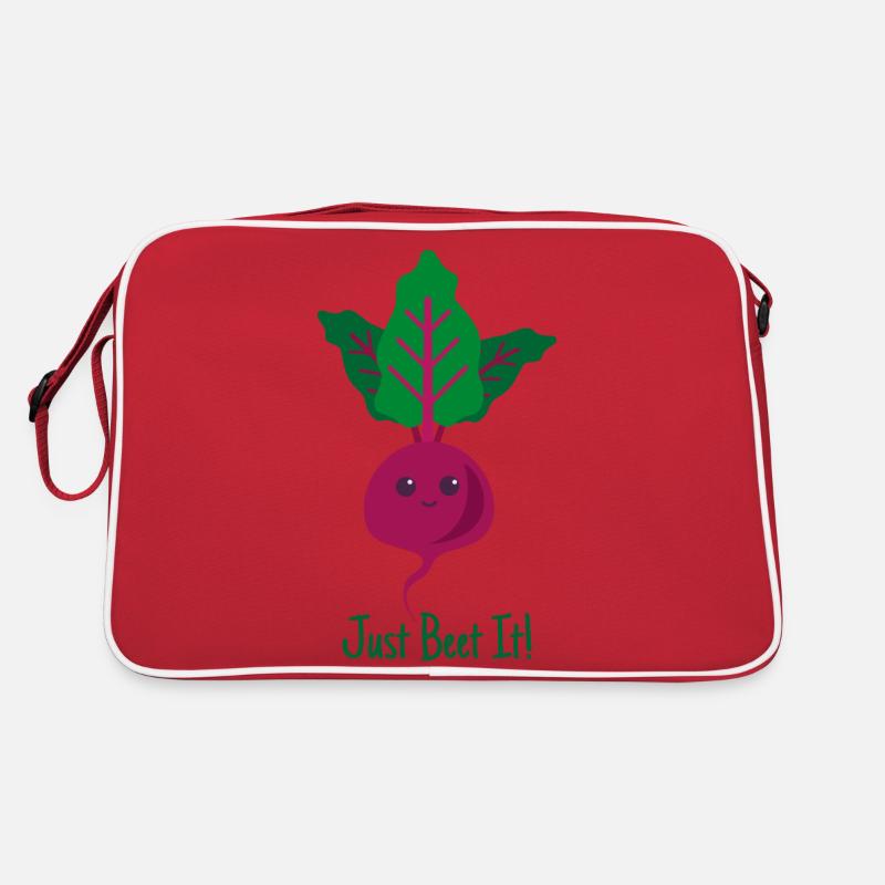 Just beet it Geschenk Pflanzen Vegan Spruch Retro Tasche