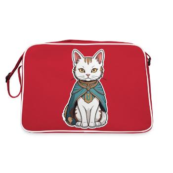 Cat Wizard - Retro Bag - red/white - Back