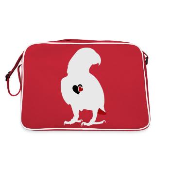 African grey parrot - Retro Bag - red/white - Back