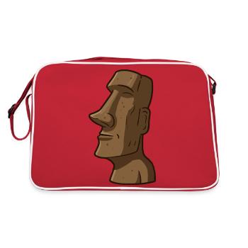 Statue de l’île de Pâques - Sac Retro - rouge/blanc - Dos