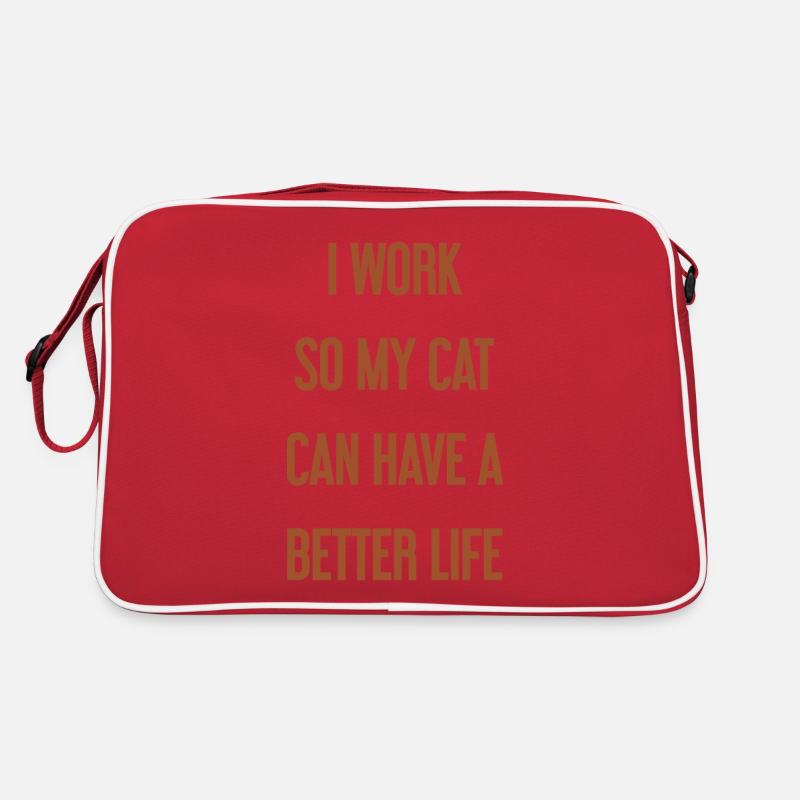 Für ein besseres Katzenleben arbeite ich! Retro Tasche