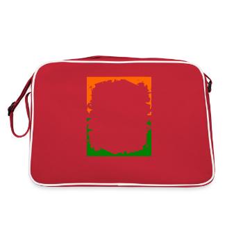 farbiger Krach Rahmen - Retro Tasche - Rot/Weiß - Hinten