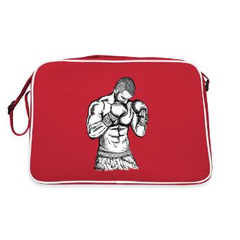 BOXER – Fighter | Black and White Print - Retro Bag - red/white - Back