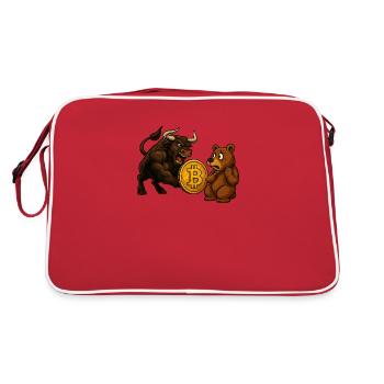 Bitcoin Bull vs. Bear - Retro Bag - red/white - Back