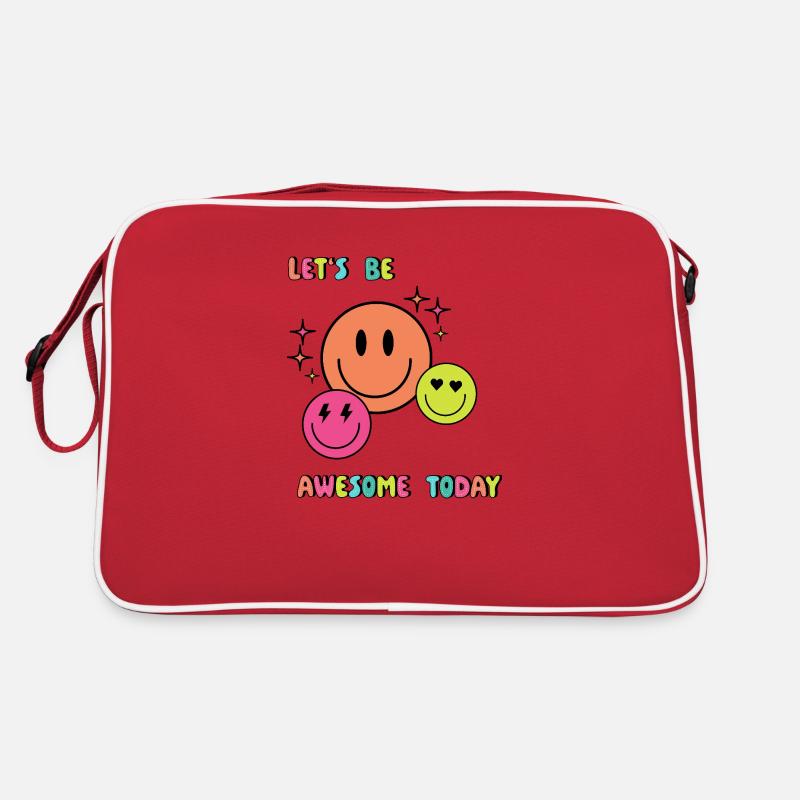 Lets be AWESOME today - Geschenkidee - Geschenk Retro Tasche