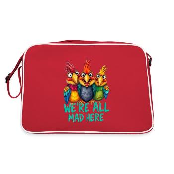 Oiseaux fous - nous sommes tous fous ici 1 - Sac Retro - rouge/blanc - Dos
