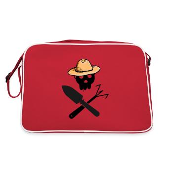 gartenfreund schrebergarten gartenarbeit - Retro Tasche - Rot/Weiß - Hinten