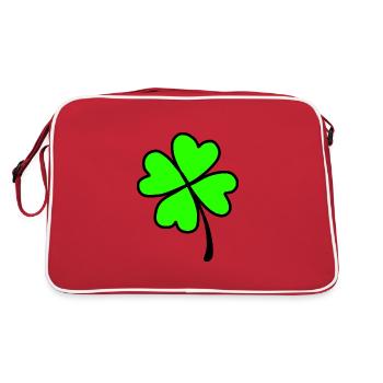 Trèfle chance bonne santé - Sac Retro - rouge/blanc - Dos