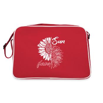 Sunflower, black and white - Retro Bag - red/white - Back