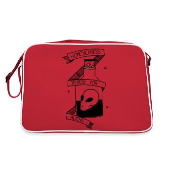 Bouteille avec tête d'alien - Sac Retro - rouge/blanc - Dos