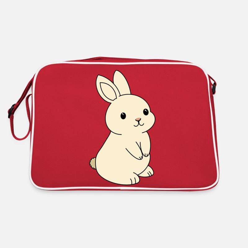 Hase - Retro Tasche - Rot/Weiß