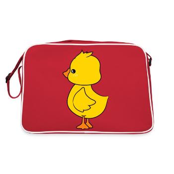 Cute baby duck character 3 - Retro Bag - red/white - Back
