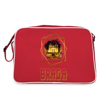 Braga, Portugal, ville, horizons, maison, amour - Sac Retro - rouge/blanc - Dos