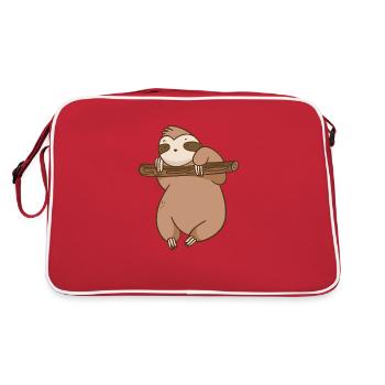 Drôle de paresseux qui fait des tractions - Sac Retro - rouge/blanc - Dos