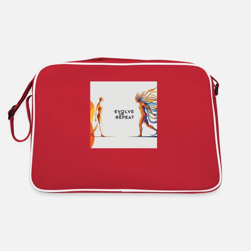 Evolve or Repeat - Retro Tasche - Rot/Weiß