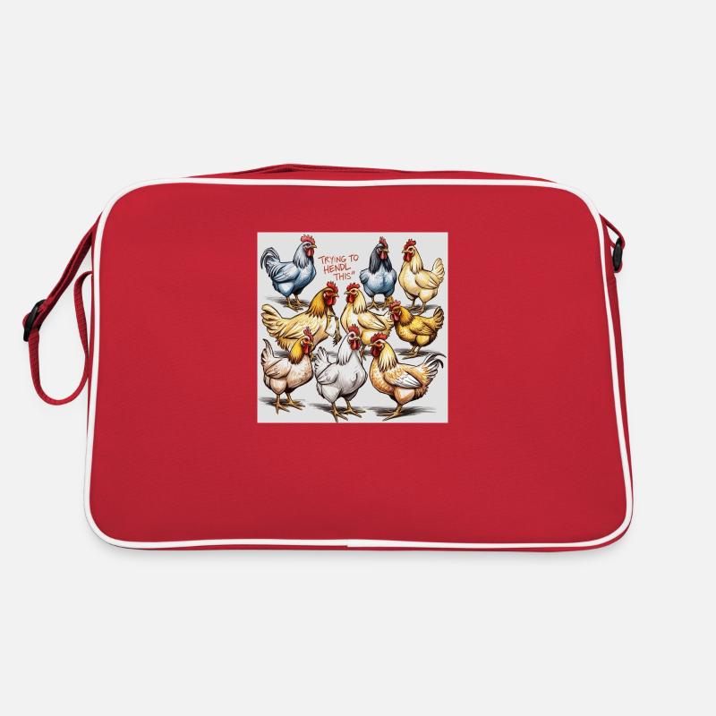 Chickens "Trying to Hendl this" Retro Bag