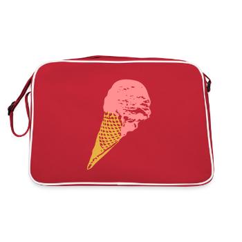 Crème glacée dans une gaufre - Sac Retro - rouge/blanc - Dos