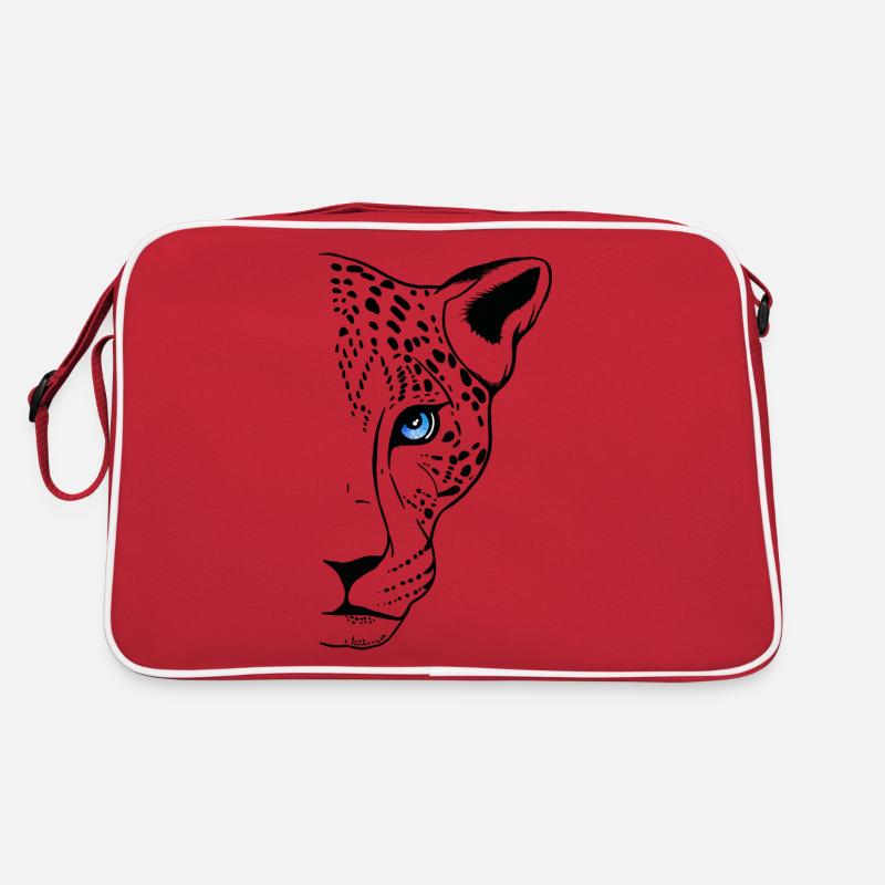 Schneeleopard Retro Tasche