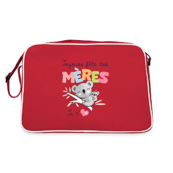 joyeuse fête des mères je t aime maman - Sac Retro - rouge/blanc - Dos