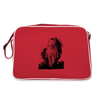 Vintage astronaut walking in moon dust nebula - Retro Bag - red/white - Back