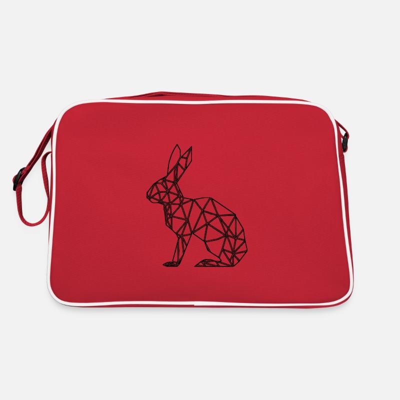 Geometric Rabbit Cute Lines Rabbit Retro Bag