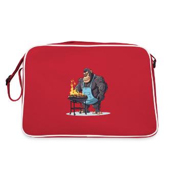 Grillades Grilla Griller Gorilla BBQ Drôle d’humour - Sac Retro - rouge/blanc - Dos