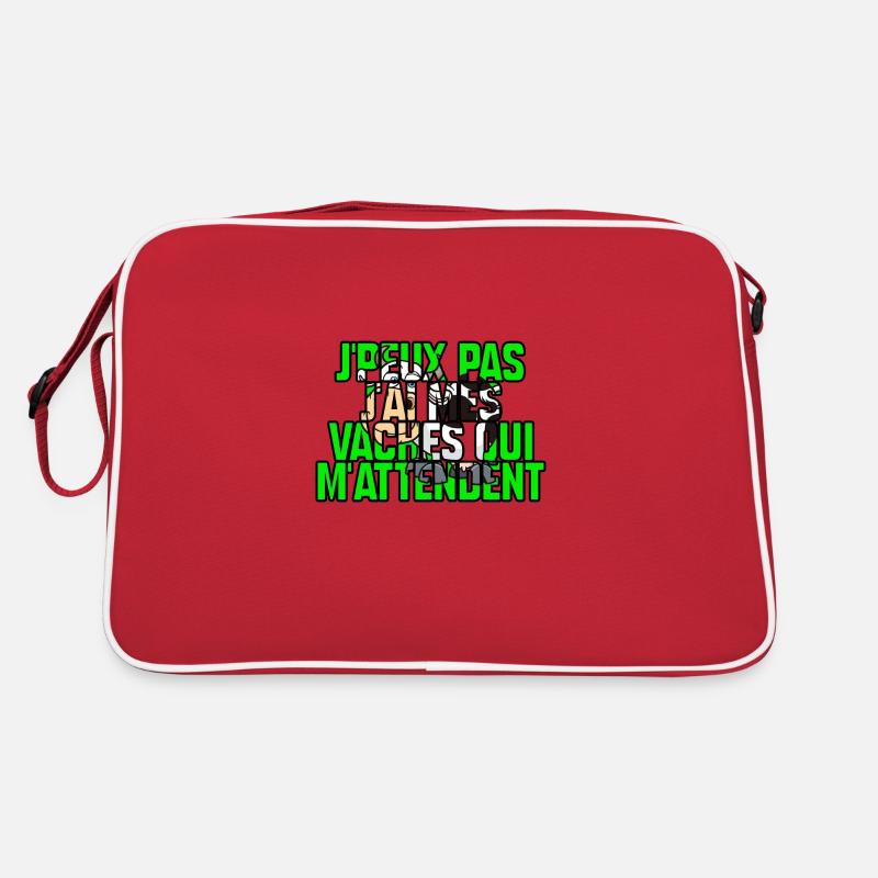Mes vaches m’attendent - Sac Retro - rouge/blanc