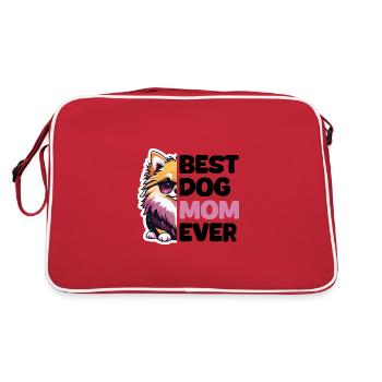 Meilleure maman de chien de tous les temps - Poméranie - Sac Retro - rouge/blanc - Dos