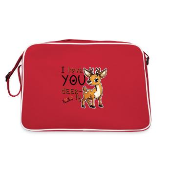 Je t’aime Deerly - Saint Valentin - Sac Retro - rouge/blanc - Dos