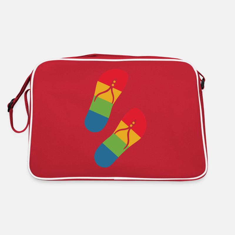 rainbow slippers - Retro Tasche - Rot/Weiß