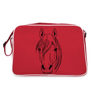 Vecteur tête de cheval - Sac Retro - rouge/blanc - Dos