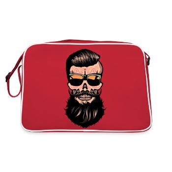 hipster mexicaine tete de mort crane barbe - Sac Retro - rouge/blanc - Dos