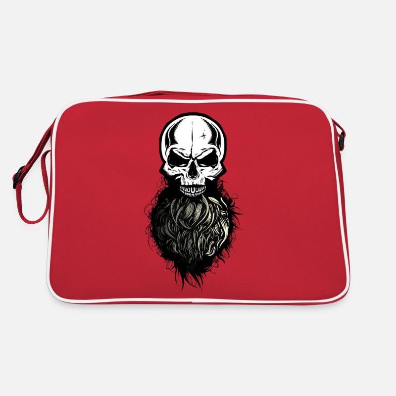 Schädel Kopf des Todes Hipster Schädel Bart Bart Retro Tasche