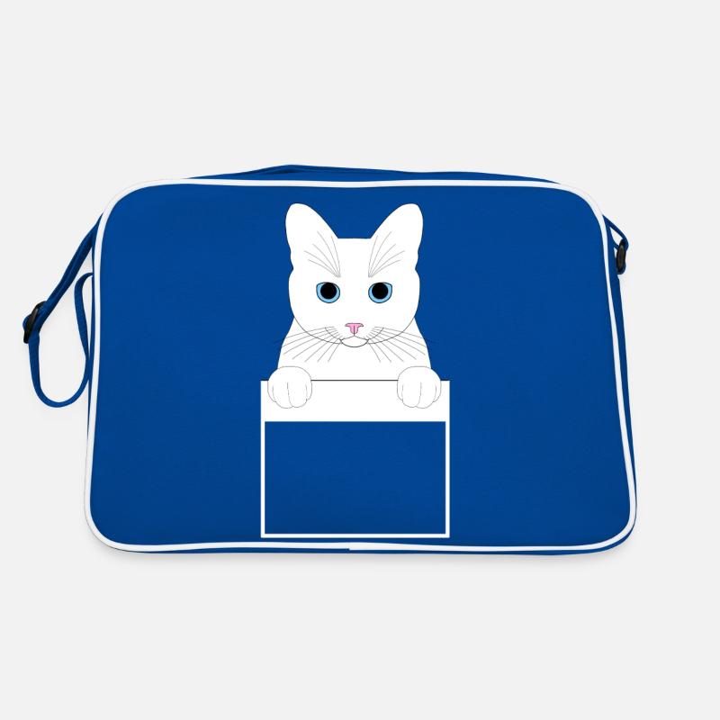 Weiße Katzentasche Retro Tasche