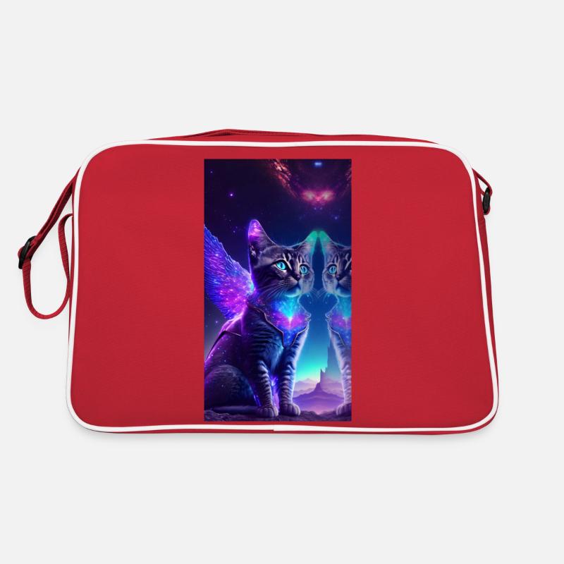 AstroCat - Retro Tasche - Rot/Weiß