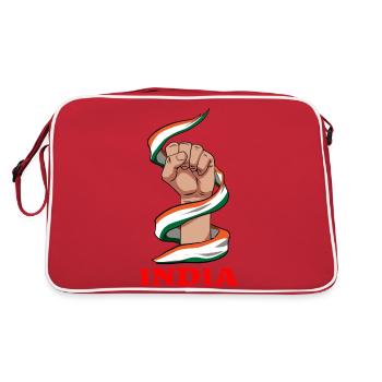 Indien Inder Hindu Stolz Flagge Land I Geschenk - Retro Tasche - Rot/Weiß - Hinten
