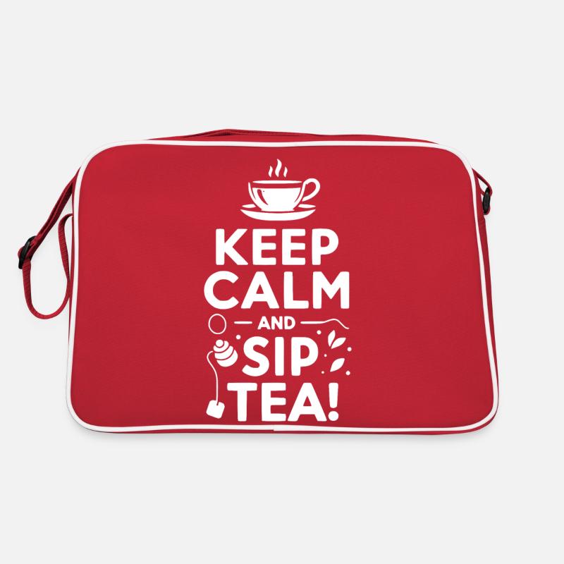 Bleiben Sie ruhig und trinken Sie Tee Retro Tasche