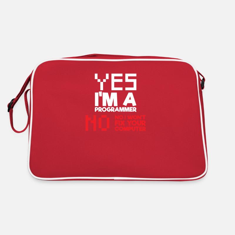 Ja Ich bin ein Programmierer Informatik Computer Retro Tasche