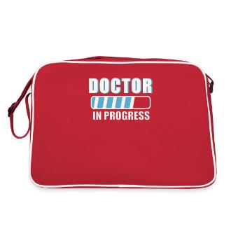 Doktor Abschluss Doktor Arbeit Doktoren - Retro Tasche - Rot/Weiß - Hinten
