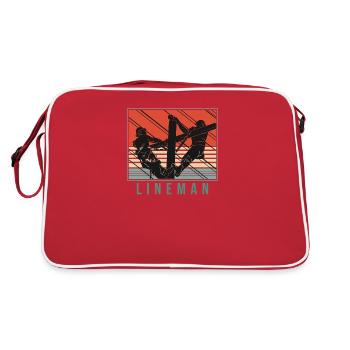 Leitungsmonteur Monteur Elektriker Freileitung - Retro Tasche - Rot/Weiß - Hinten