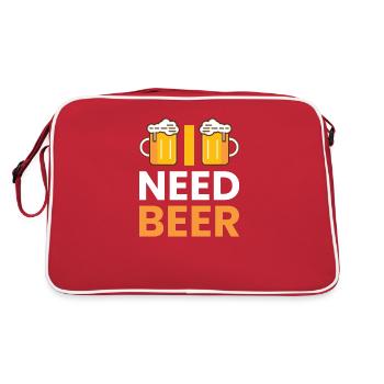 Need beer beer tent beer garden beer brewer Malle - Retro Bag - red/white - Back