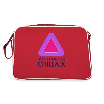 Don‘t flex just chillax - Retro Tasche - Rot/Weiß - Hinten