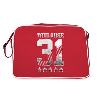 Toulouse 31, 5 étoiles, "Halftones" - Sac Retro - rouge/blanc - Dos