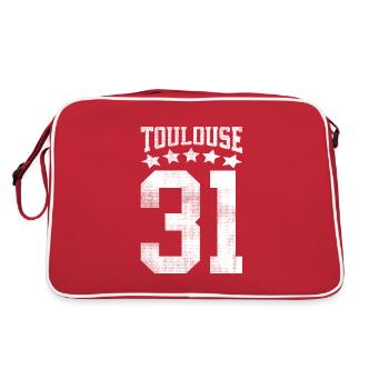 Toulouse 31, 5 étoiles, "Halftones" - Sac Retro - rouge/blanc - Dos