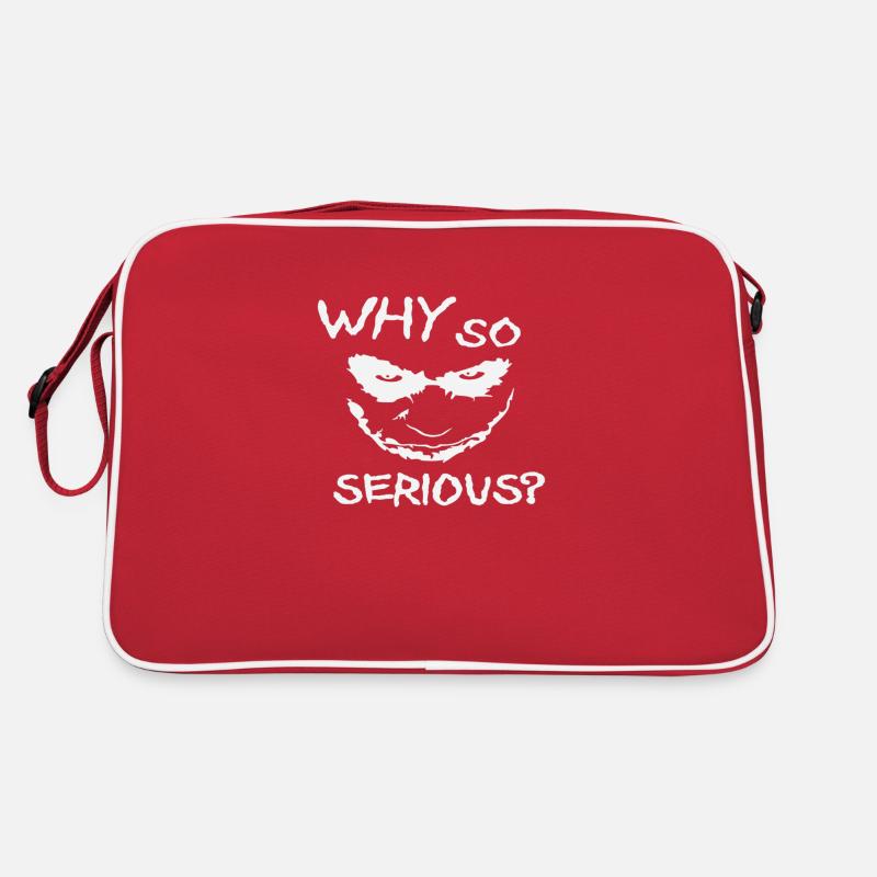 Why so serious? - Retro Tasche - Rot/Weiß