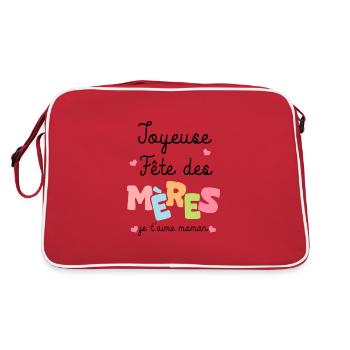 joyeuse fete des mères je t aime maman - Sac Retro - rouge/blanc - Dos