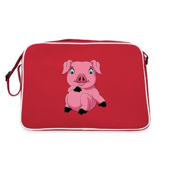 Grosse truie cochon drôle rose - Sac Retro - rouge/blanc - Dos